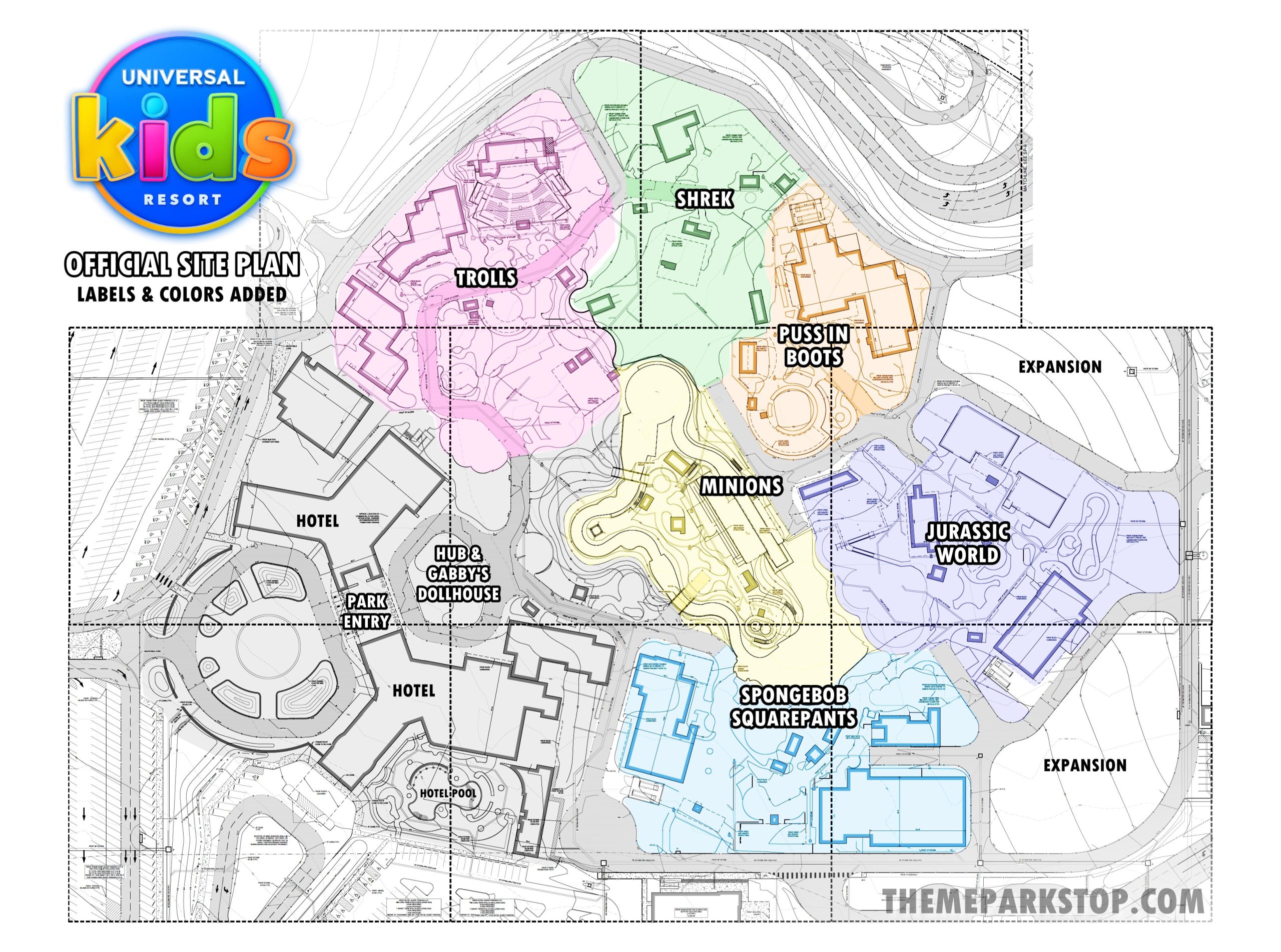 universal kids resort plattegrond