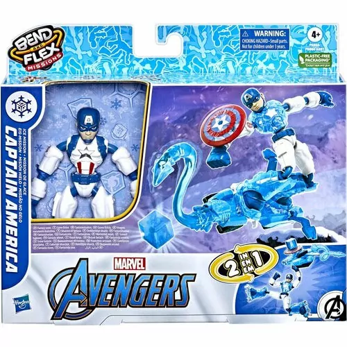 Captain America Ice Mission Hasbro Bend and Flex Actiefiguur